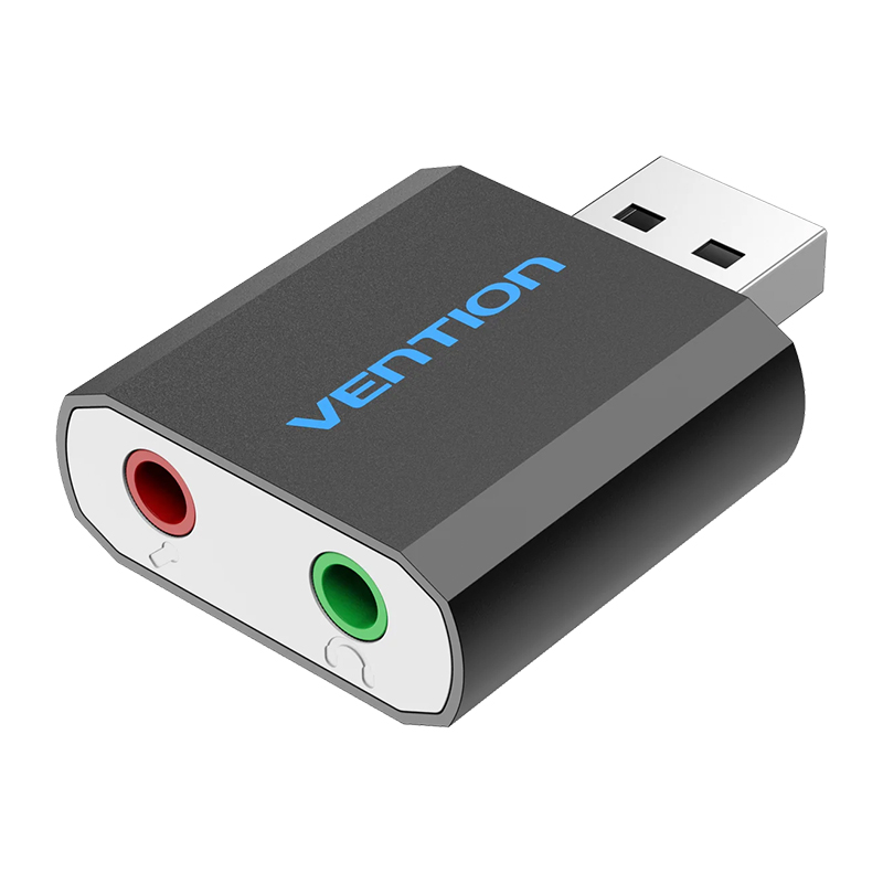 Vention® USB External Sound Card Black Metal Type (VABS17B